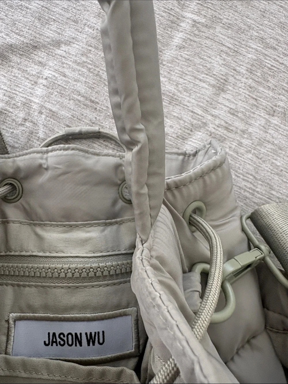 Jason Wu Quilted Puffer Crossbody/Tote in Light Green